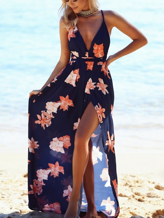 Hello Molly Dresses & Skirts - Hello Molly Navy Blue/Floral Maxi Dress NWT - Size 6